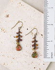 Unakite, Afghan Jade and Mookaite Cluster Earrings