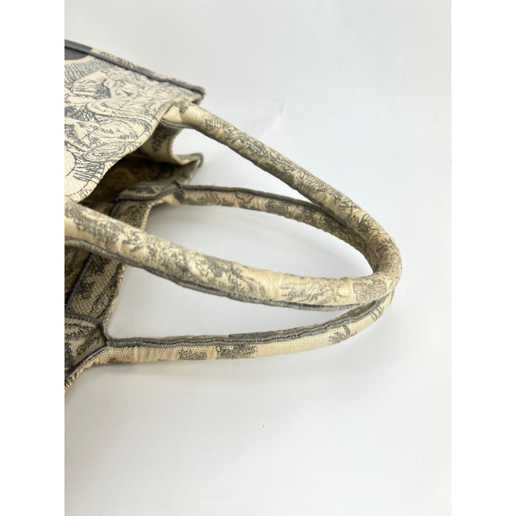 Dior Medium Book Tote Toile de Jouy Ecru and Gray Embroidery