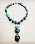 Blue Turquoise Necklace w/ Soldered Turquoise Pendant 259j