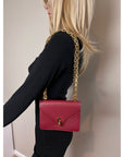 Christian Dior C'est Dior Mini Flap Burgundy Leather Shoulder Bag