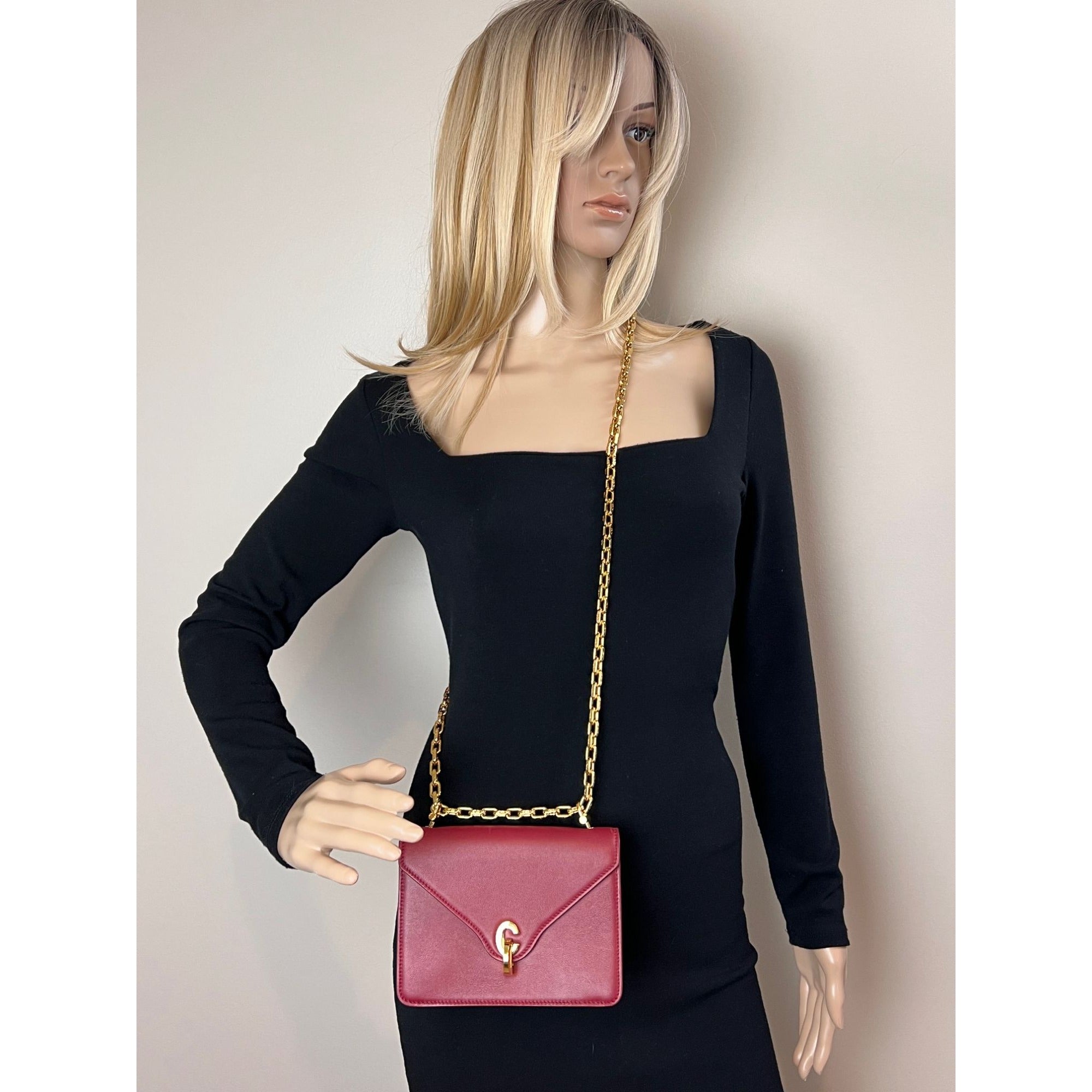 Christian Dior C&#39;est Dior Mini Flap Burgundy Leather Shoulder Bag