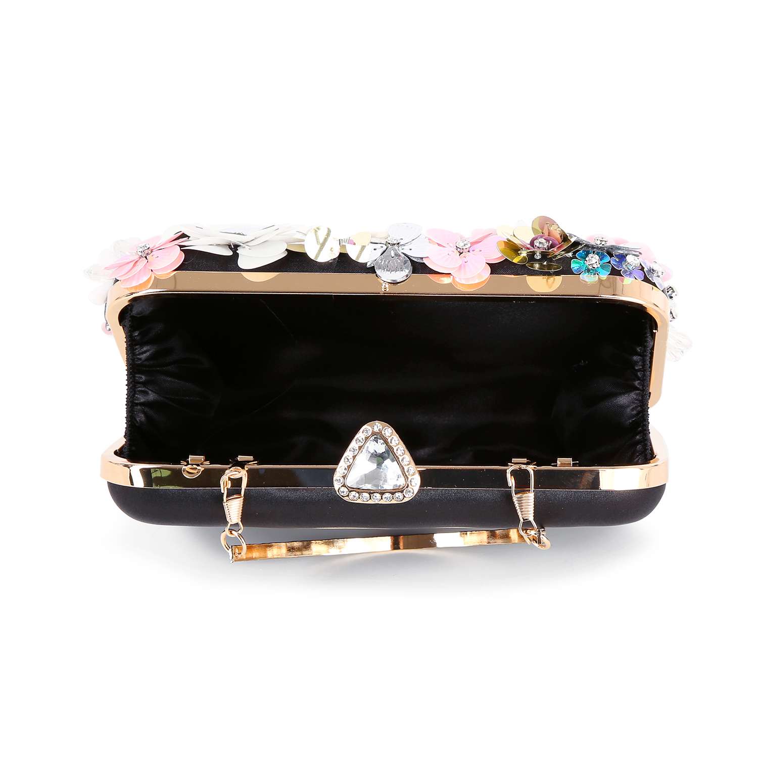 Floral Appliqué Evening Bag