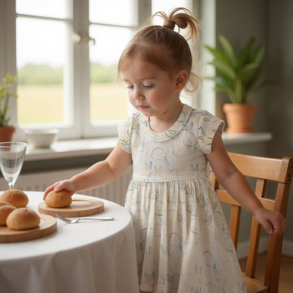 finn + emma Bunny Delight Organic Cotton Twirl Dress