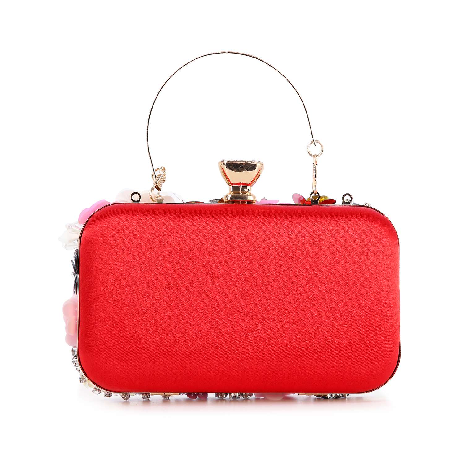 Floral Appliqué Evening Bag