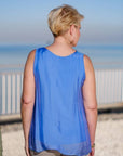 Tina Stephens Made In Italy Dina Silk V-Neck Tank