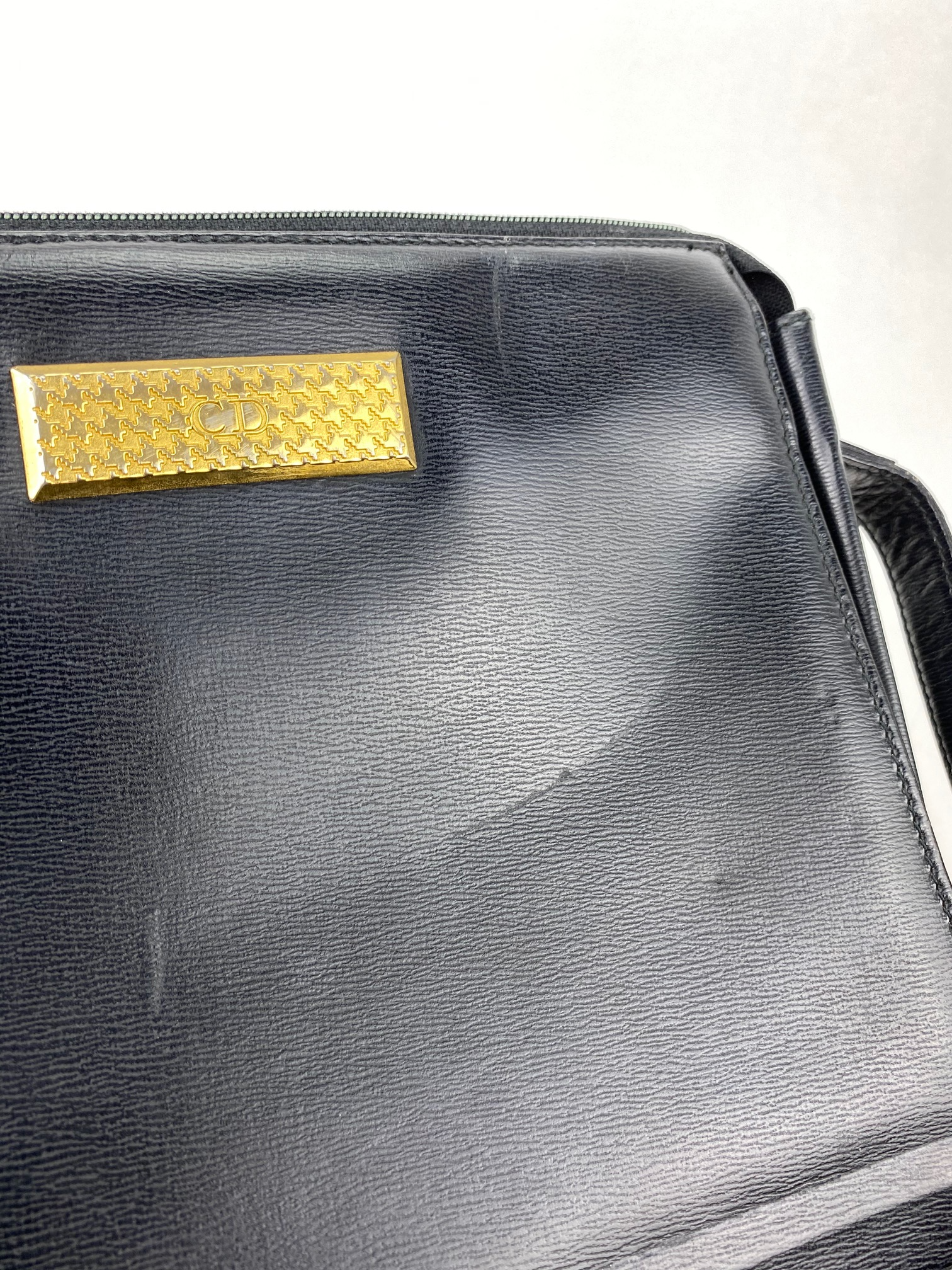 Dior Black Leather Adjustable Shoulder Bag