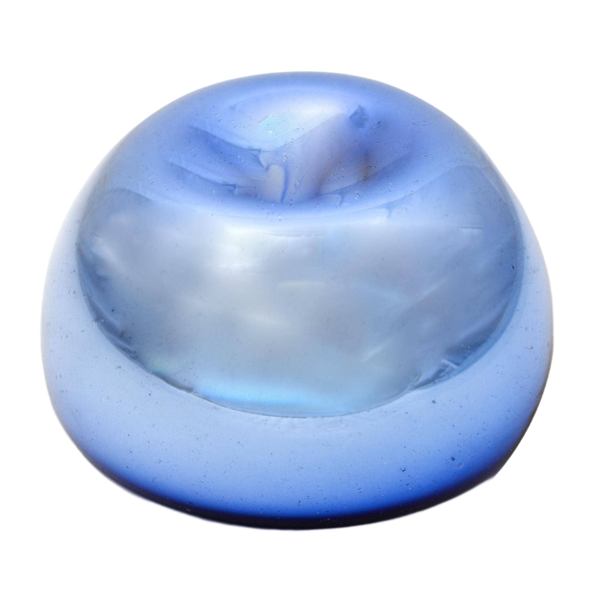 NOVICA Handmade Blue Opal Blown Glass Bowl