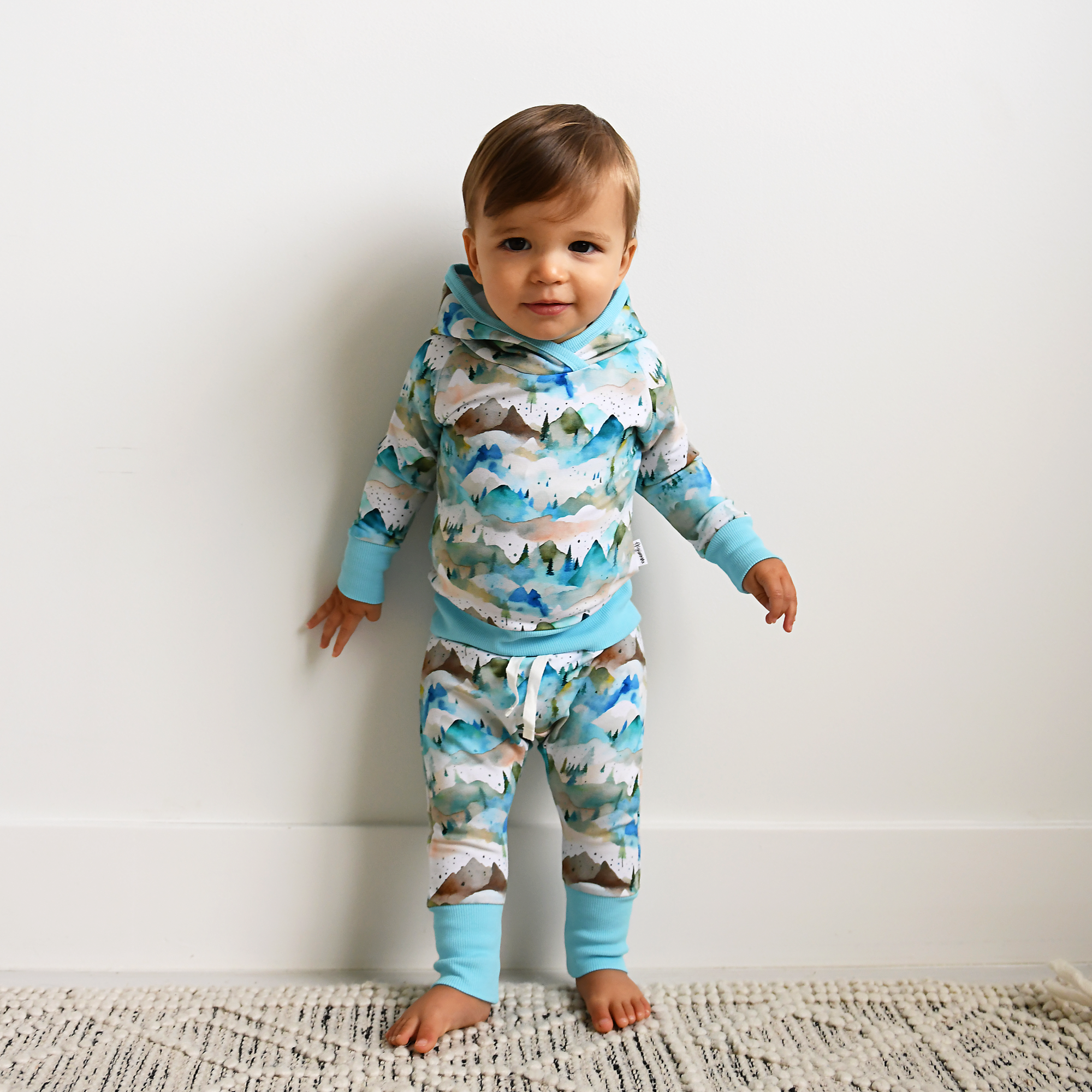 French Terry Bamboo Two Piece Hoodie Set Everest Mountain