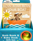 Nursery Rhymes: Row, Row, Row Your Boat Bath Book & Baby Duck Gift Set