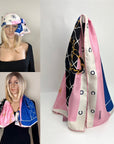 Chanel Silk Pink Black Blue Scarf