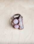 Genuine Rose Quartz Ring in a Copper Setting 012ff