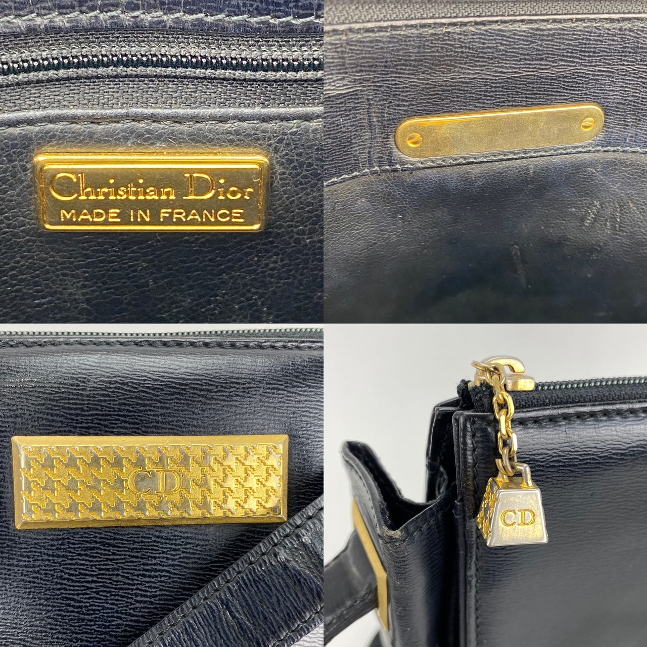 Dior Black Leather Adjustable Shoulder Bag