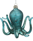 Blue Octopus Glass Ornament