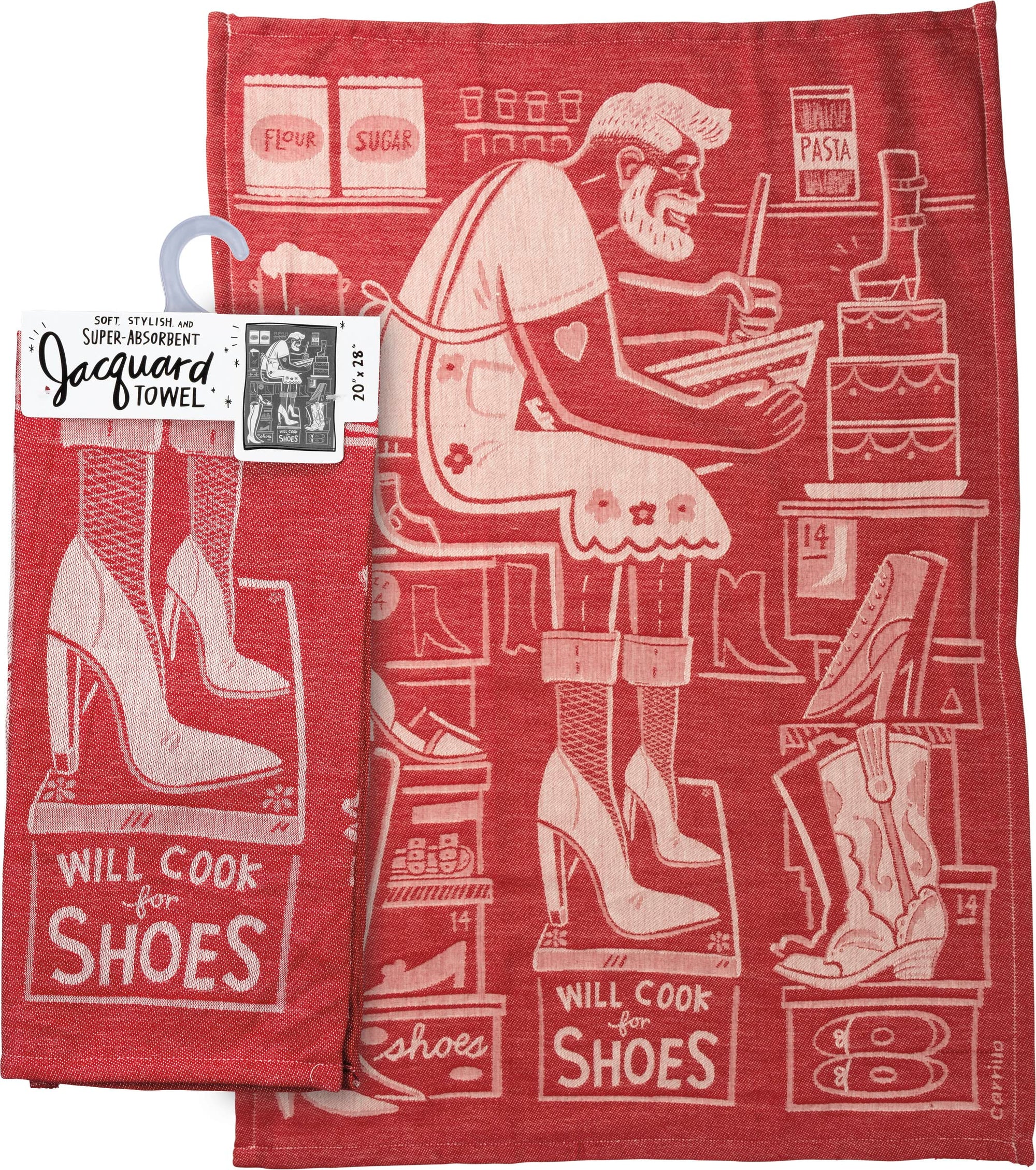 Will Cook For Shoes Jacquard Tea Towel