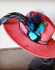 Boho Western Hat w/ Choice of Feather Hat Band-Rust 982g