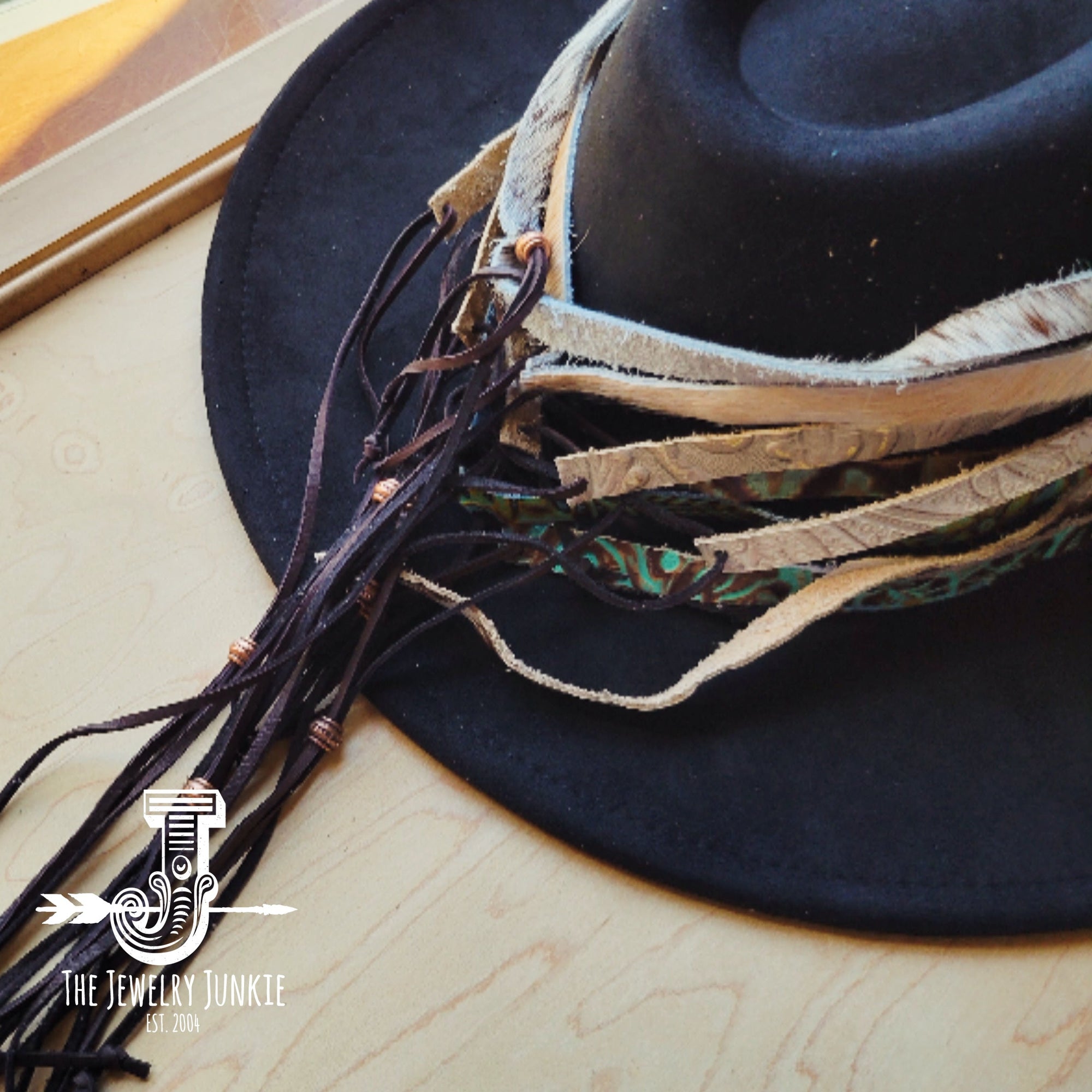 **Leopard Hair-On-Hide Leather Hat Band Only 950r