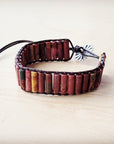 **Woven Picasso Stacked Stone Beaded Bracelet 810n