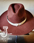 **Boho Western Felt Hat w/ Choice of Leather Hat Band w/ Turquoise Slab-Brown 980h