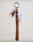 Boho Western Boot Bling Charm with Leather Fringe Cognac 500e