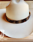 **Brown Laredo Embossed Leather Hat Band Only 950s