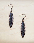 Antique Copper Feather Earrings 220v