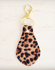 Hair-on-Hide Leather Key Chain - Leopard 700z