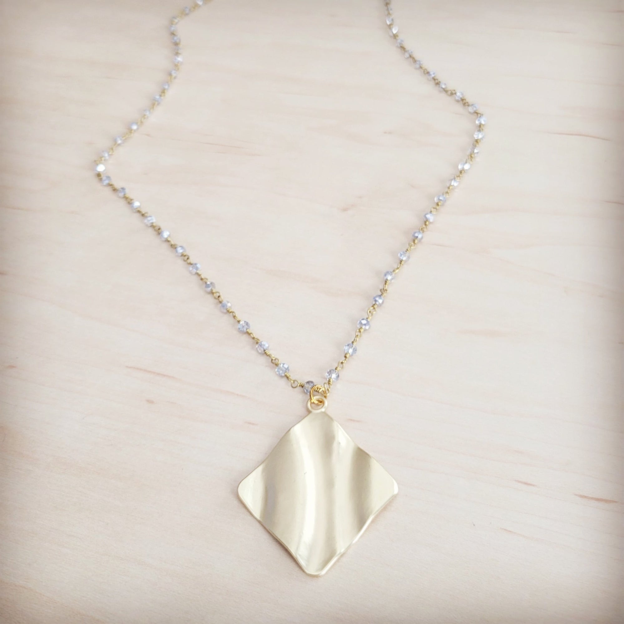 Gilded Wave Pendant Necklace 257mb
