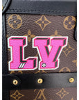 Louis Vuitton Petite Malle Patches Monogram Crossbody Clutch Bag Limited Edition RARE