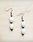 **White Turquoise Melon Bead Earrings 220y