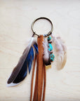 Boho Western Boot Bling Charm with Leather Fringe 500a