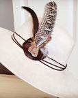 Aqua Terra Accent Turkey Feather & Leather Hat Band Only 954s