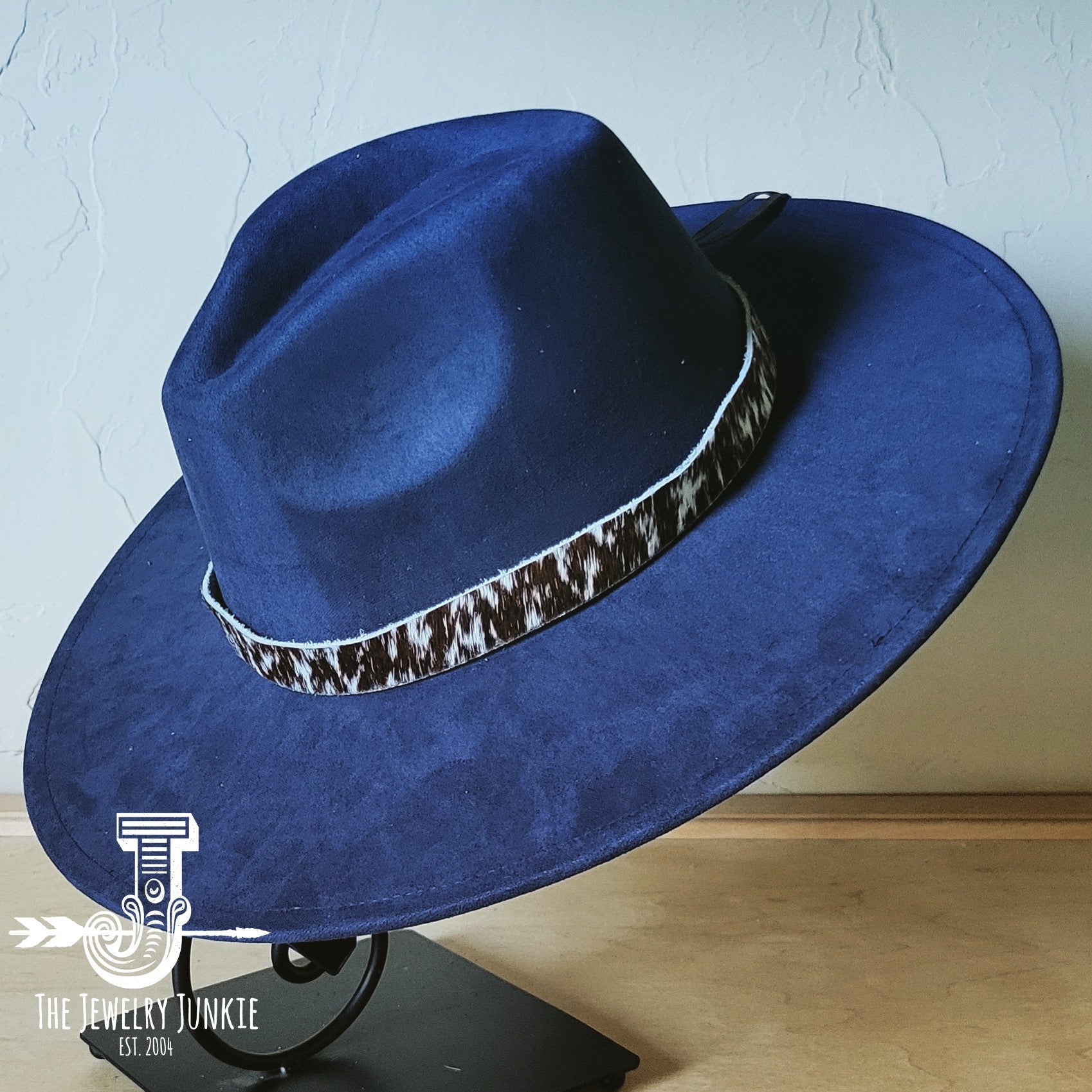 **Boho Western Felt Hat w/ Choice of Hatband- Navy 990a