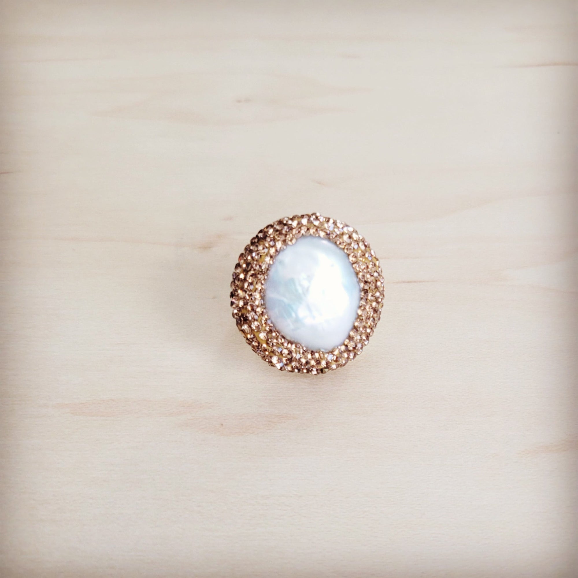 Gilded Aurora Pearl Ring 012kk