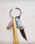 Boho Western Boot Bling Charm with Leather Fringe 500c
