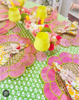 Blush Bloom Handwoven Iraca Placemat - Lilly Pulitzer Inspired Style