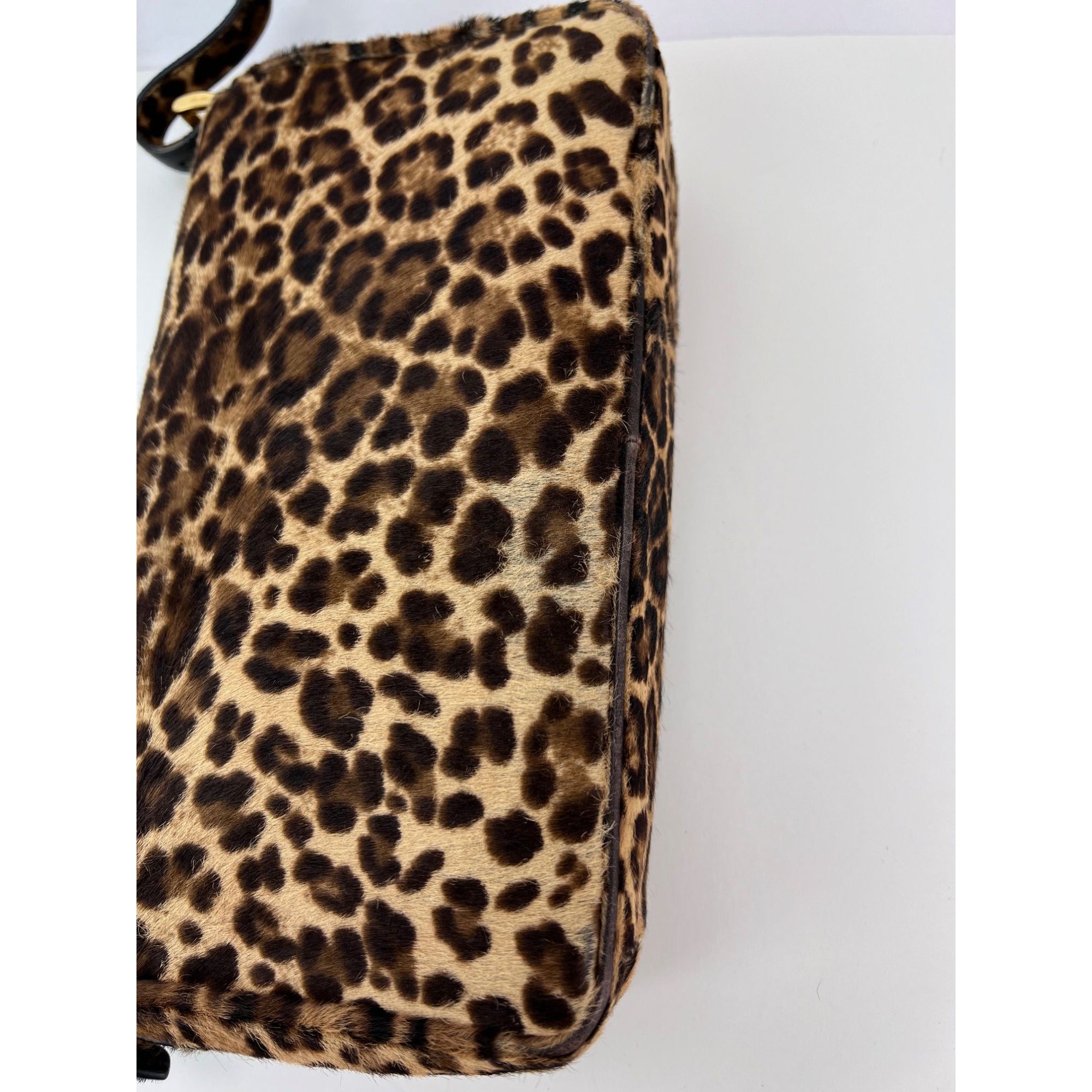 Prada Cavallino Leopard Calf Hair Shoulder Bag