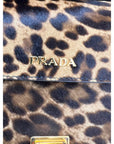 Prada Cavallino Leopard Calf Hair Shoulder Bag