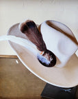 Boho Western Hat w/ Feather Tie Hat Band-Bone 982m