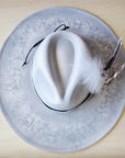 Hand-Painted Python Boho Western Cowgirl Hat & Band-Silver 987f
