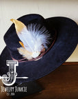 Boho Western Hat w/ Choice of Feather Hat Band-Black 982c