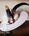 Boho Western Hat w/ Choice of Feather Hat Band-Bone 981z