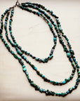 Genuine Natural Turquoise Triple Strand Necklace 254a
