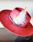 Boho Western Hat w/ Choice of Feather Hat Band-Rust 982g