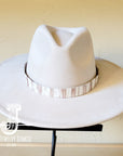 **White Chateau Embossed Leather Hat Band Only 950t