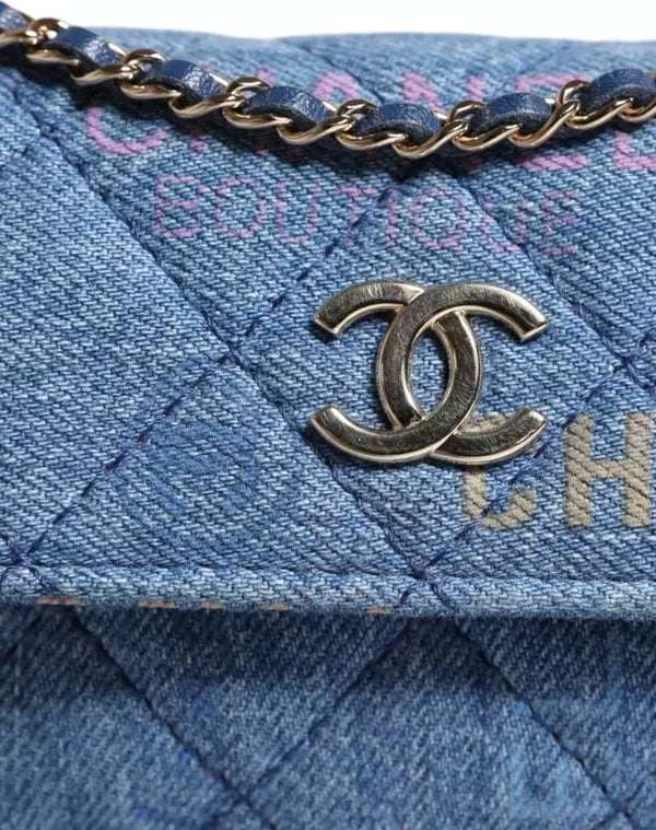Chanel Quilted Mini Denim Shoulder Bag