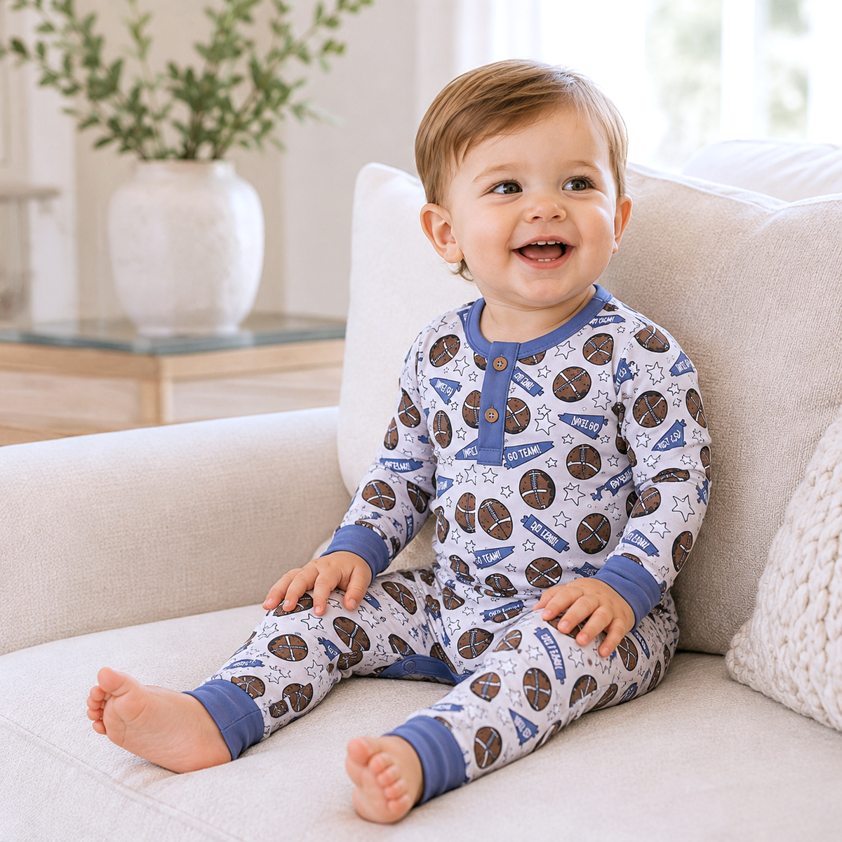 Football Baby Romper – Bamboo Soft, Sporty &amp; Snuggle-Ready