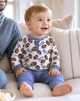Baby Boy Football Outfit – Bamboo Henley Shirt & Pants Set