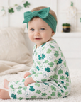 Shamrock Zip Romper – Convertible Cuff Bamboo Irish Sleeper