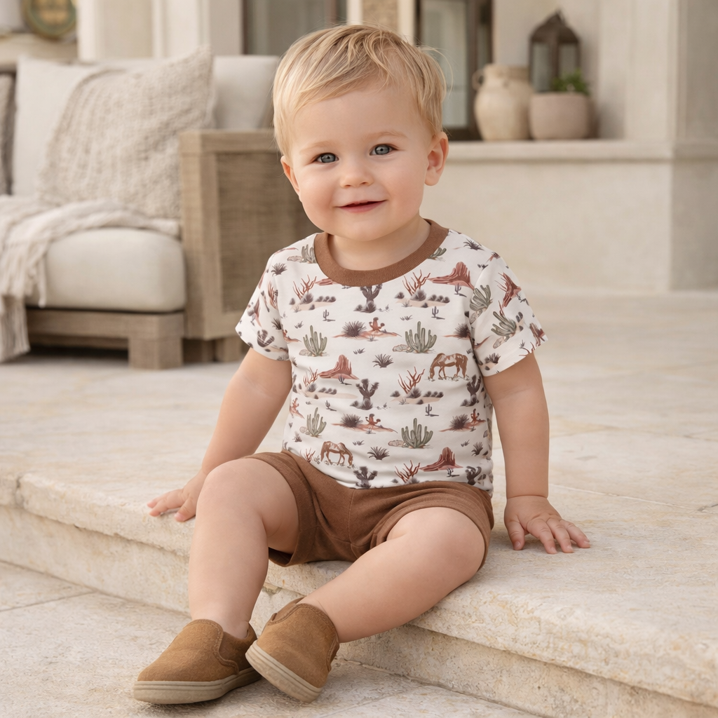 Boy's Southwest Tee &amp; Shorts Set – Cactus Trails Bamboo