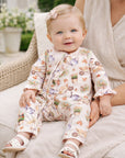 Petal Patch Baby Girl Romper – Bamboo with Convertible Cuffs